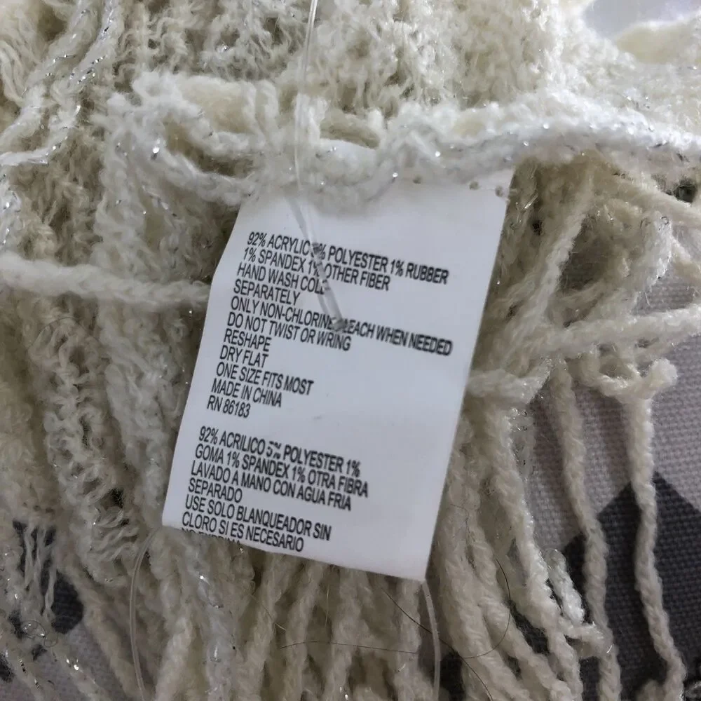 Capelli New York Scarf Ivory Crochet